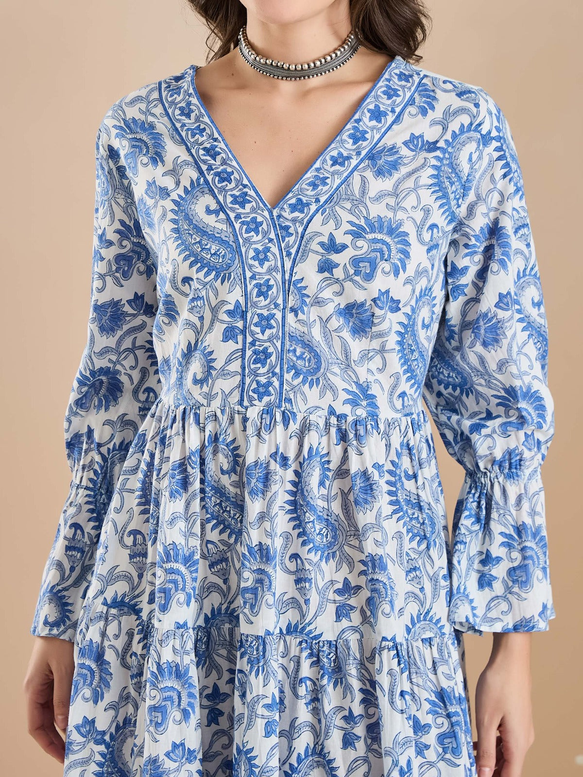 Floral Print Peplum Fit White Dress