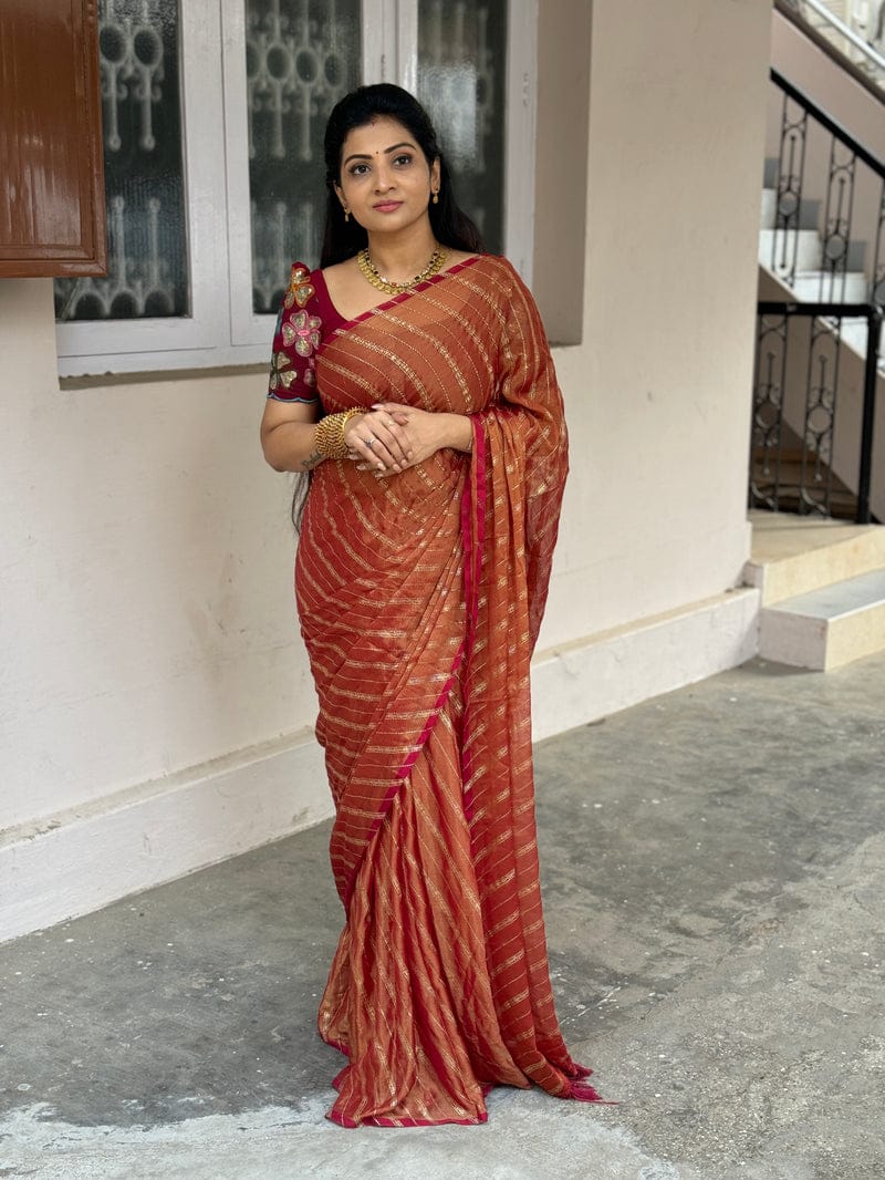 Elegant Fancy Woven Saree with Beautifully Embellished Blouse