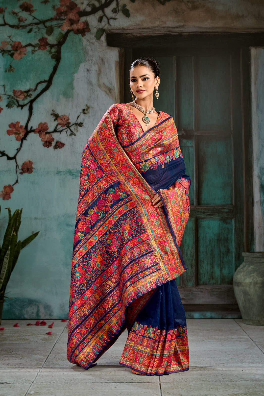 Wrap Yourself in Timeless Luxury: Handwoven Modal Cotton Pashmina Saree