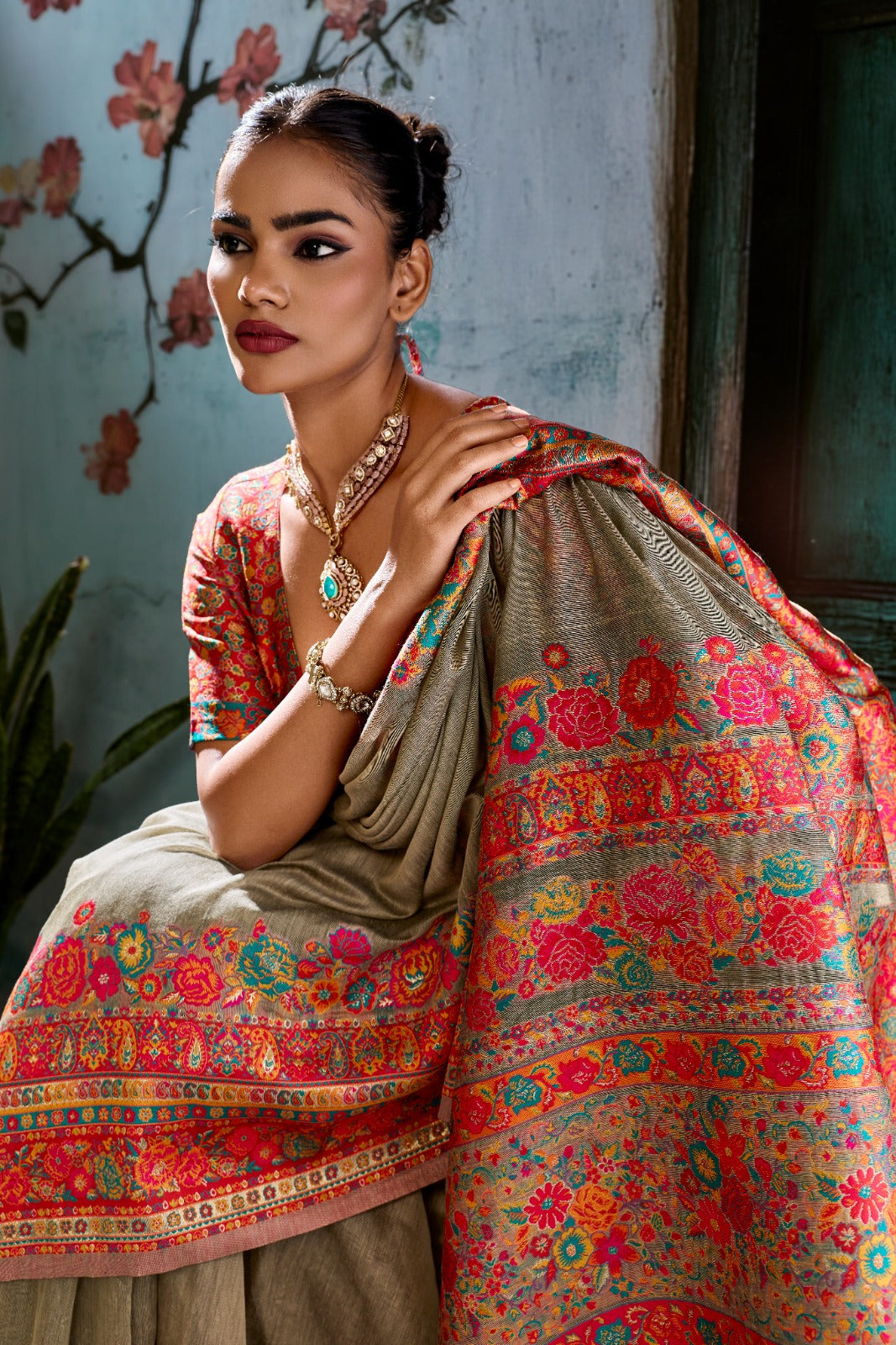 Wrap Yourself in Timeless Luxury: Handwoven Modal Cotton Pashmina Saree