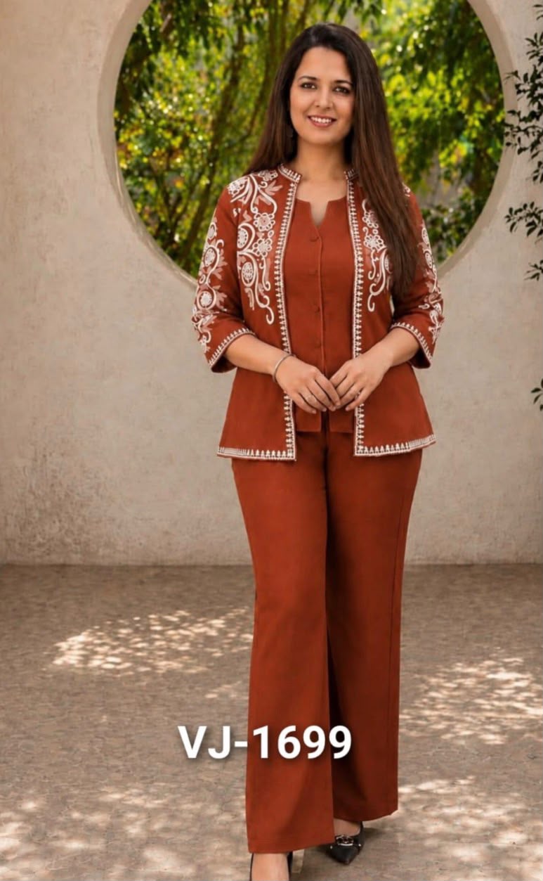Chic & Effortless: Premium Embroidered 3-Piece Cotton Co-Ord Sets!