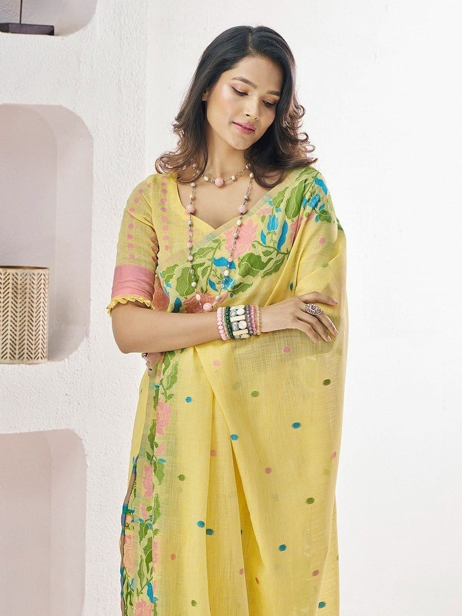 Breathable Opulence: Modern Linen Silk Sarees for Effortless Elegance