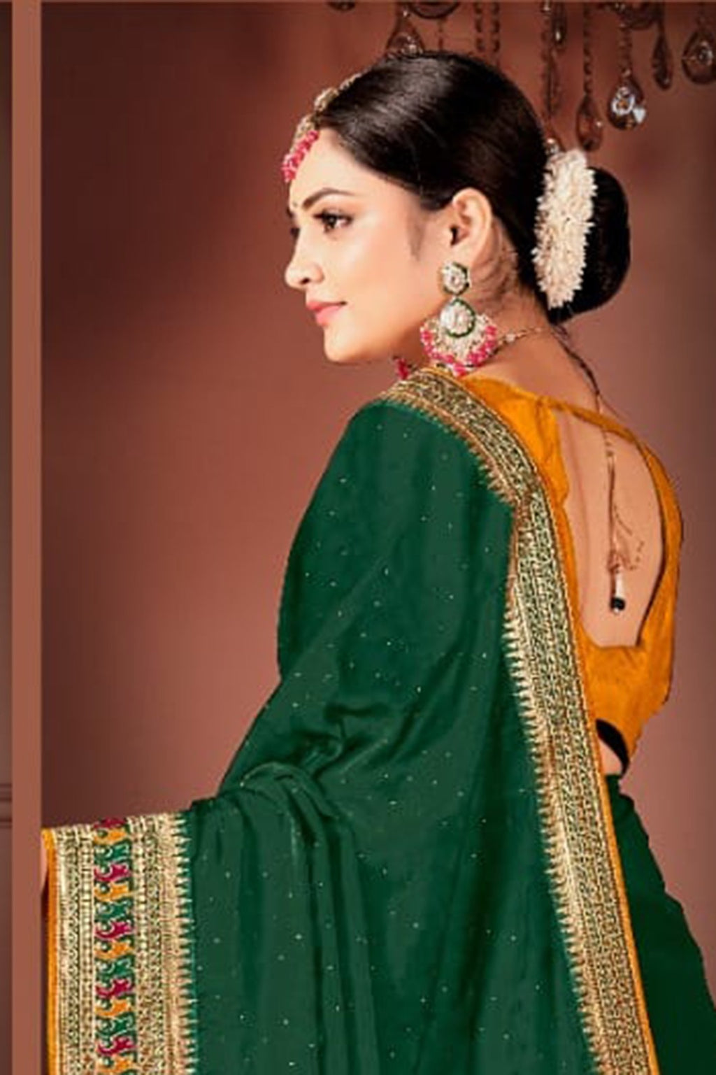Rangoli Saree with Swarovski Crystal Border