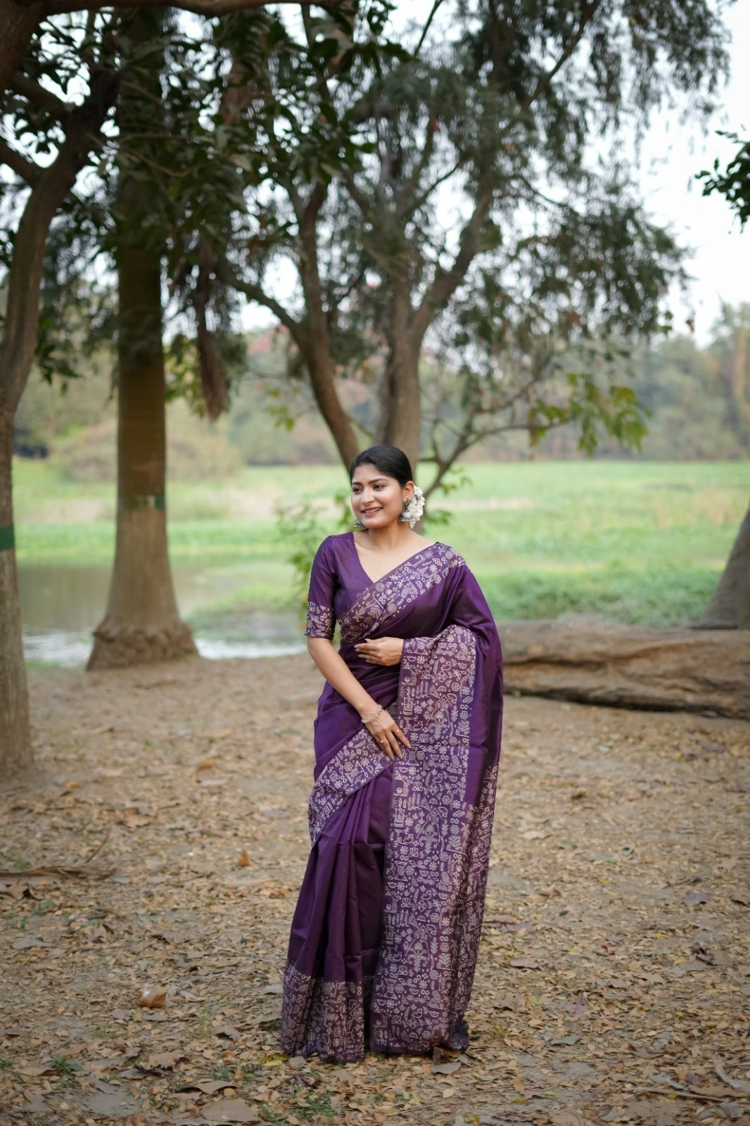 Royal Handloom Raw Silk Saree with Gala Border Detail & Running Blouse Piece