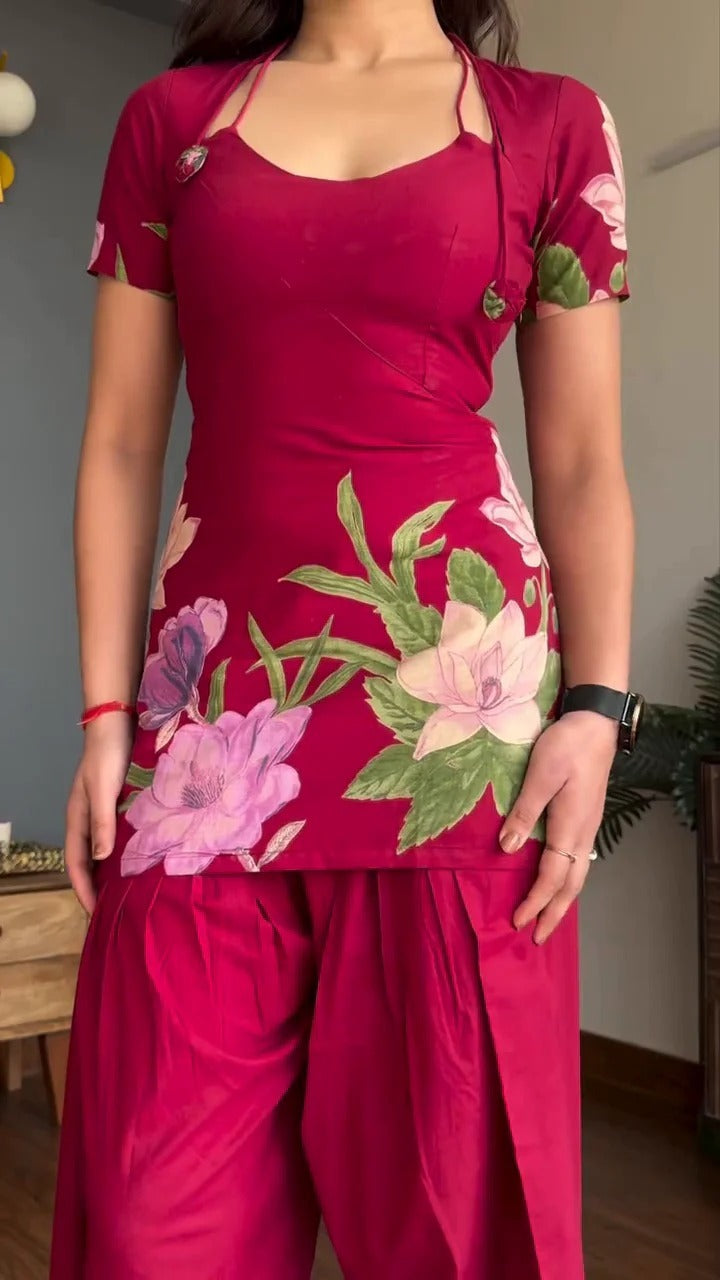 Flora Muslin Top & Palazzo Set – Effortless Elegance Meets Everyday Comfort