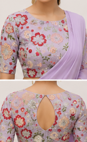 Elegant Daily Wear Saree – Soft Georgette Silk with Designer Floral Work Blouse