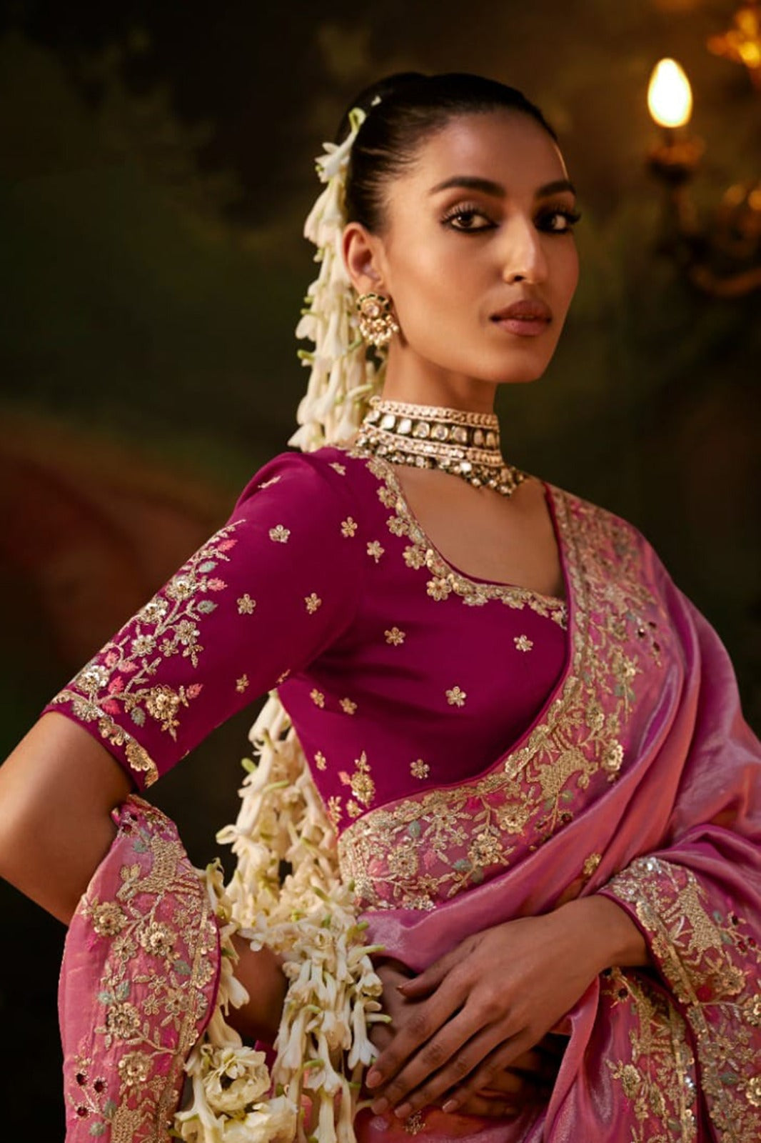 Exquisite Premium Viscose Zari Tissue Saree with Heavy Sequins & Embroidery