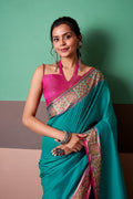 Pure Elegance: Premium Patola Silk Saree with Zari Border & Unstitched Blouse
