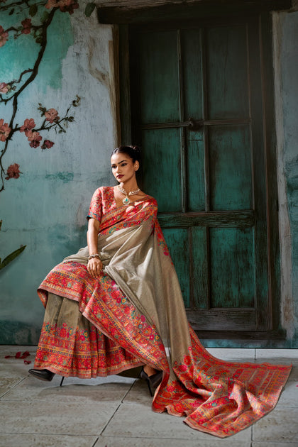 Wrap Yourself in Timeless Luxury: Handwoven Modal Cotton Pashmina Saree