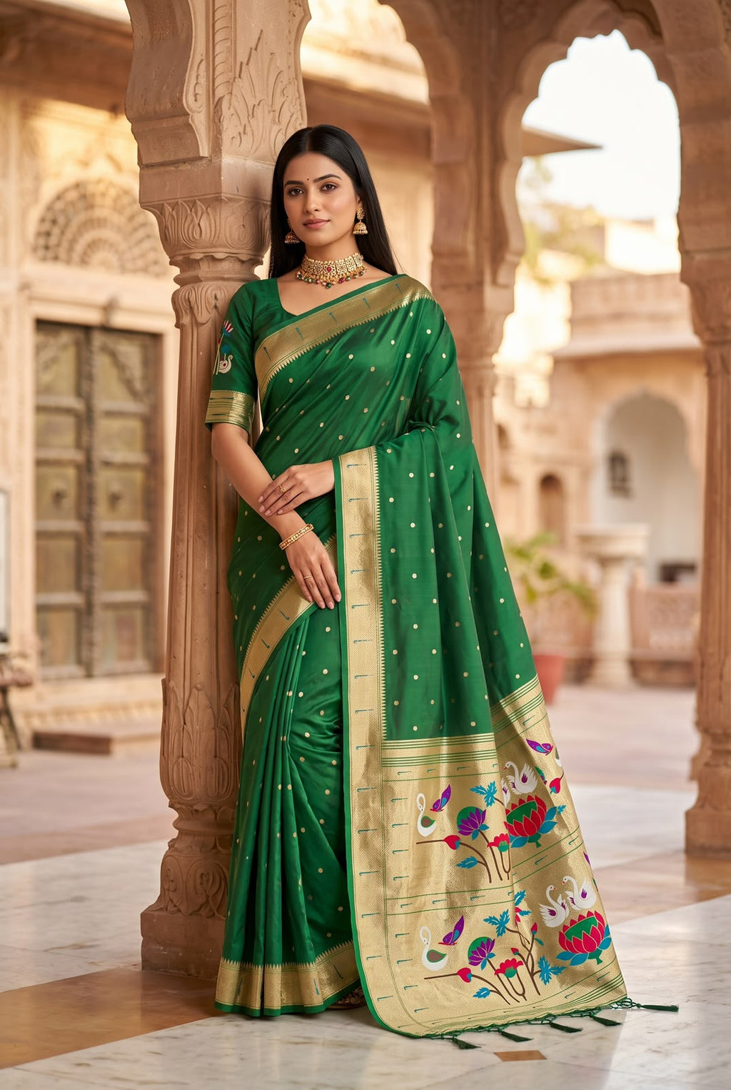 Timeless Royalty: The Muniya Paithani Soft Silk Saree