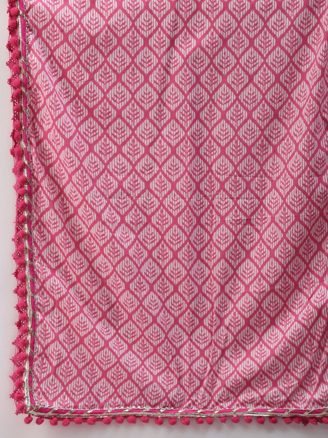 Pink Cotton Sleeves less Anarkali Sharara set with Dupatta