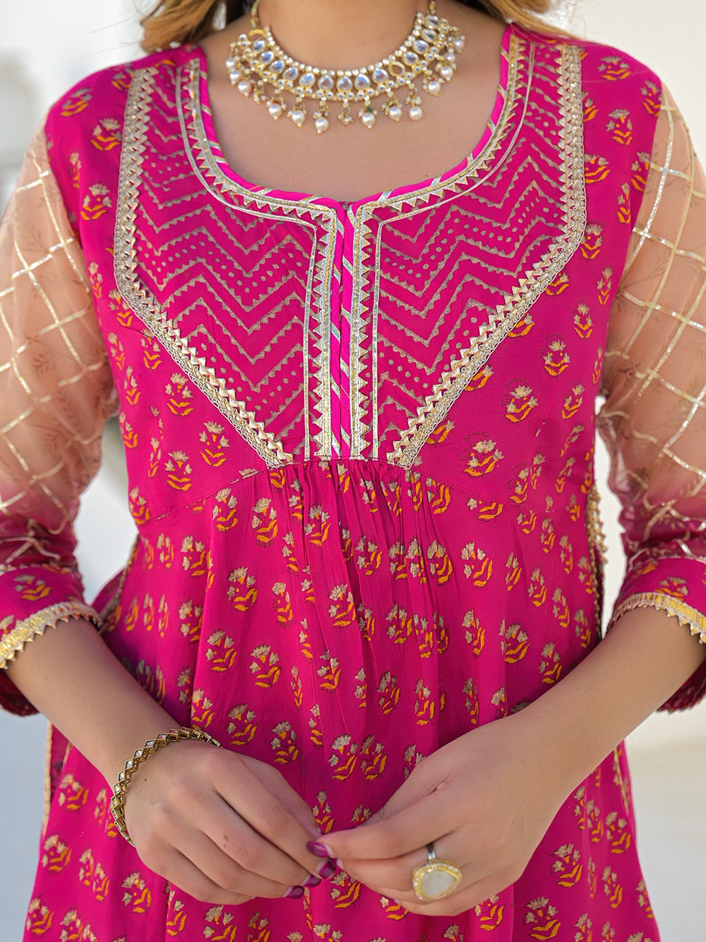Pink Kurta Sharara Set with Dupatta