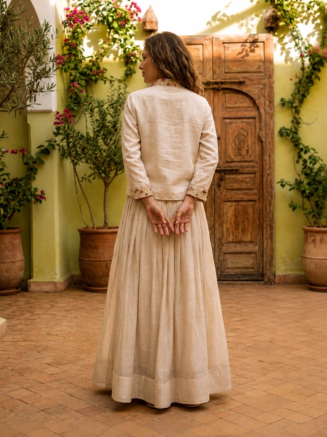 Festive Fusion Opulence: Premium Zazu Silk Embroidered Jacket Lehenga Set with 3-Meter Flair