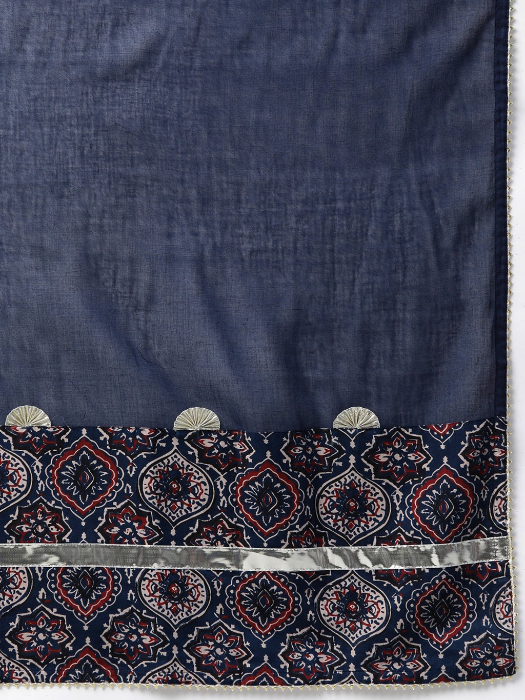 Women's Indigo Cotton Anarkali Short Kurti & Sharara Set with Dupatta