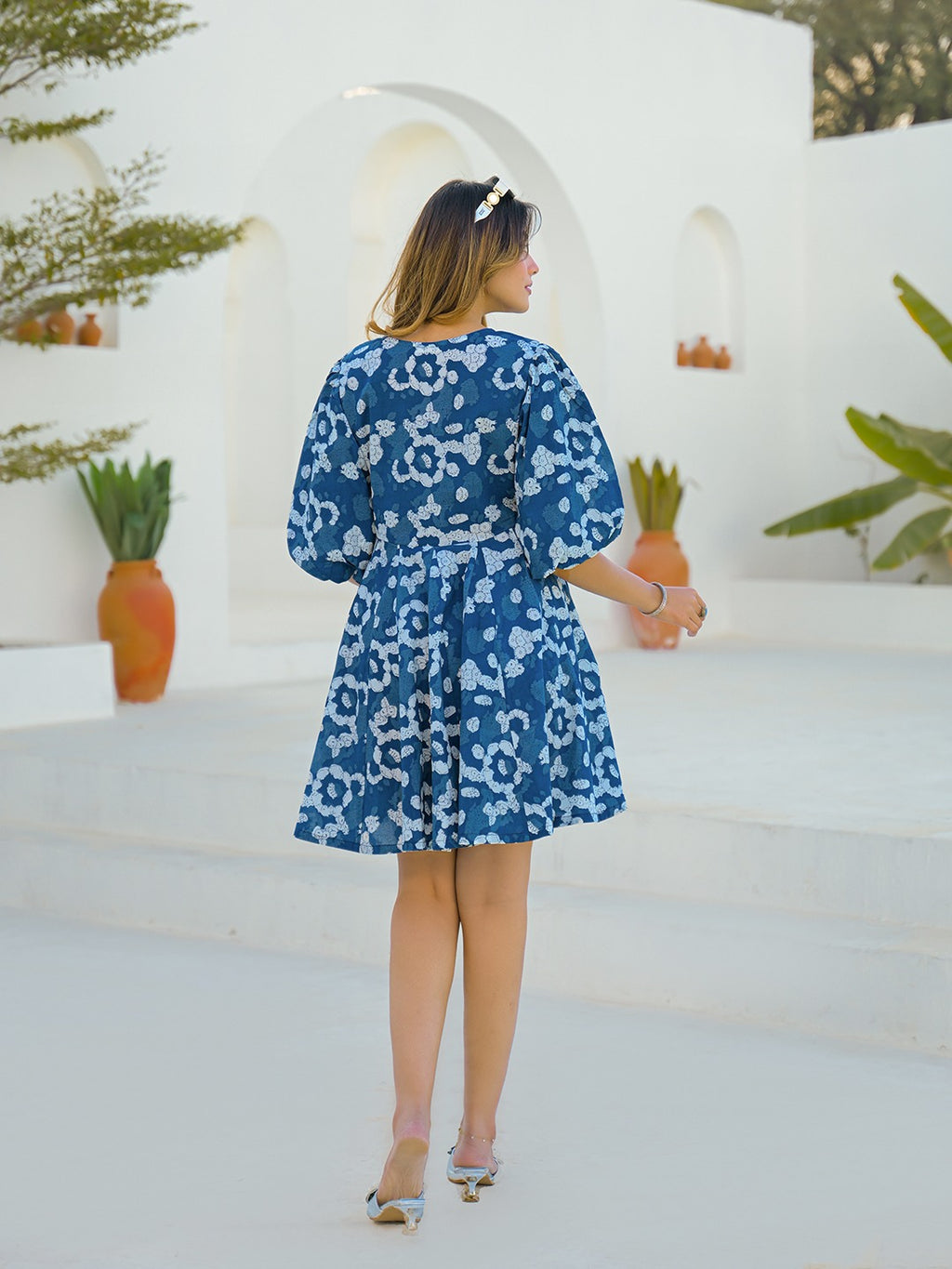 Blue Printed Dress