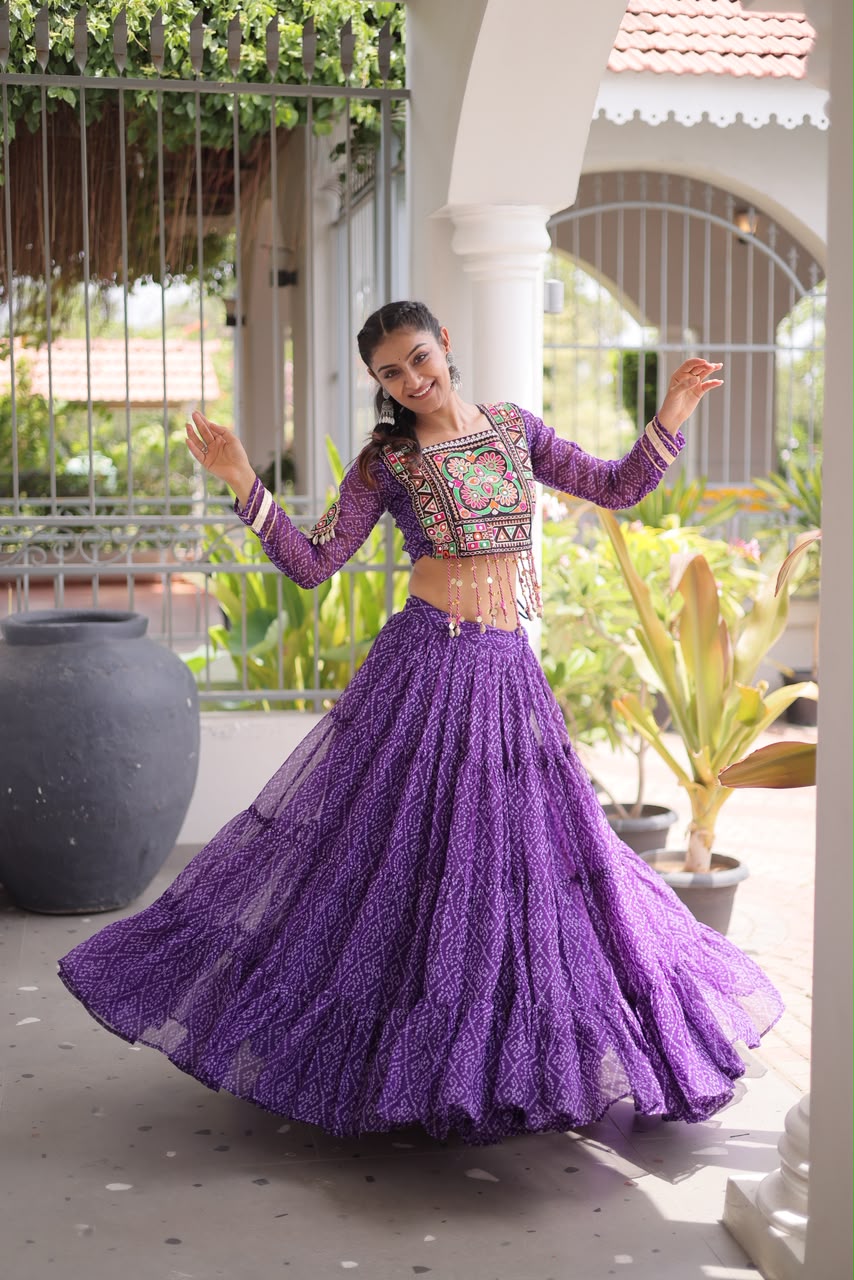 Full-Stitched Kutchi Patchwork Bandhani Lehenga Choli