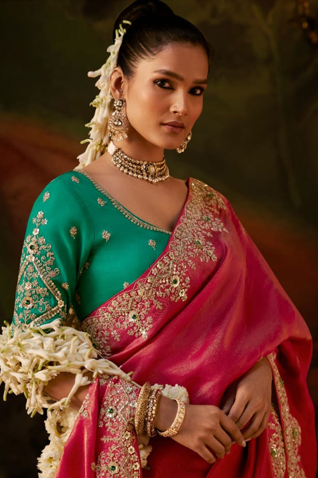 Exquisite Premium Viscose Zari Tissue Saree with Heavy Sequins & Embroidery