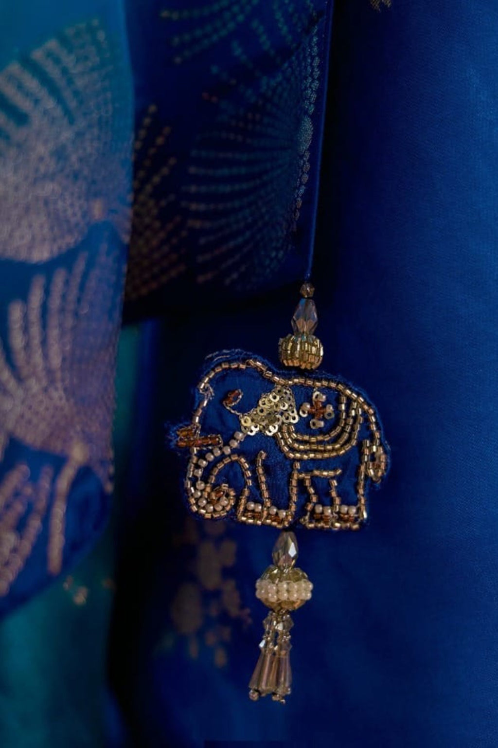 Ombré Dola Crape Silk Saree with Handcrafted Kundan Blouse