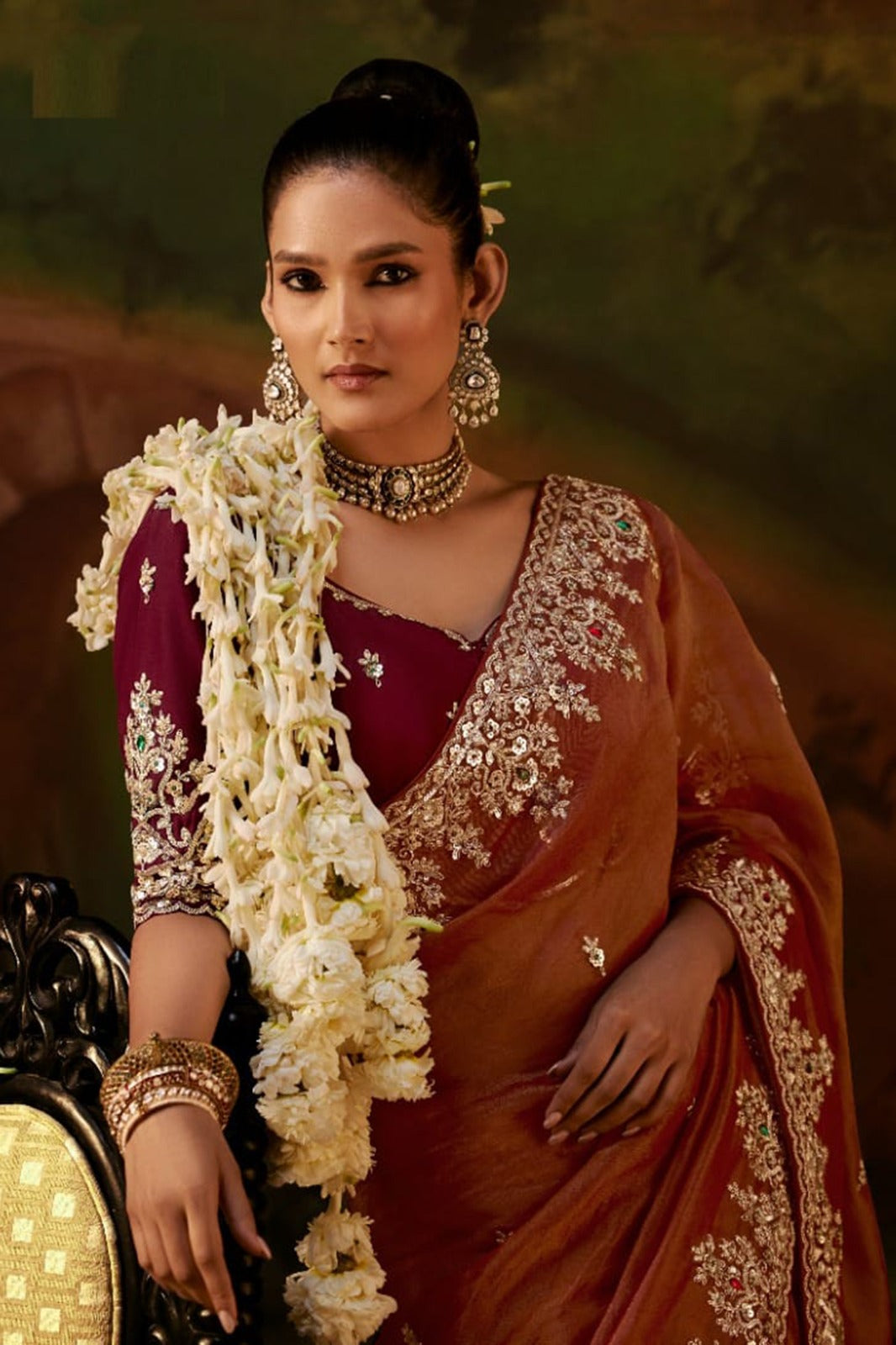 Exquisite Premium Viscose Zari Tissue Saree with Heavy Sequins & Embroidery
