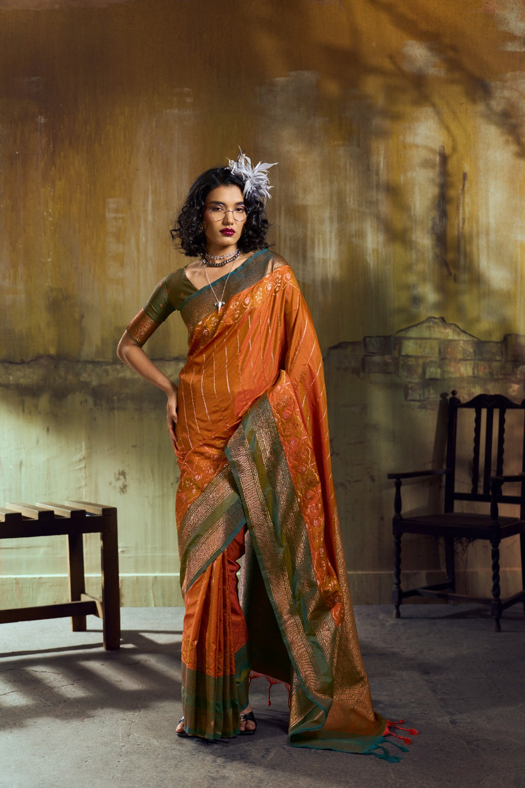 Premium Handloom Silk Saree with Pochampally Weave & Intricate Zari Pallu
