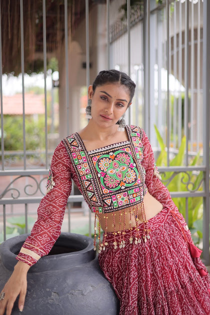 Full-Stitched Kutchi Patchwork Bandhani Lehenga Choli