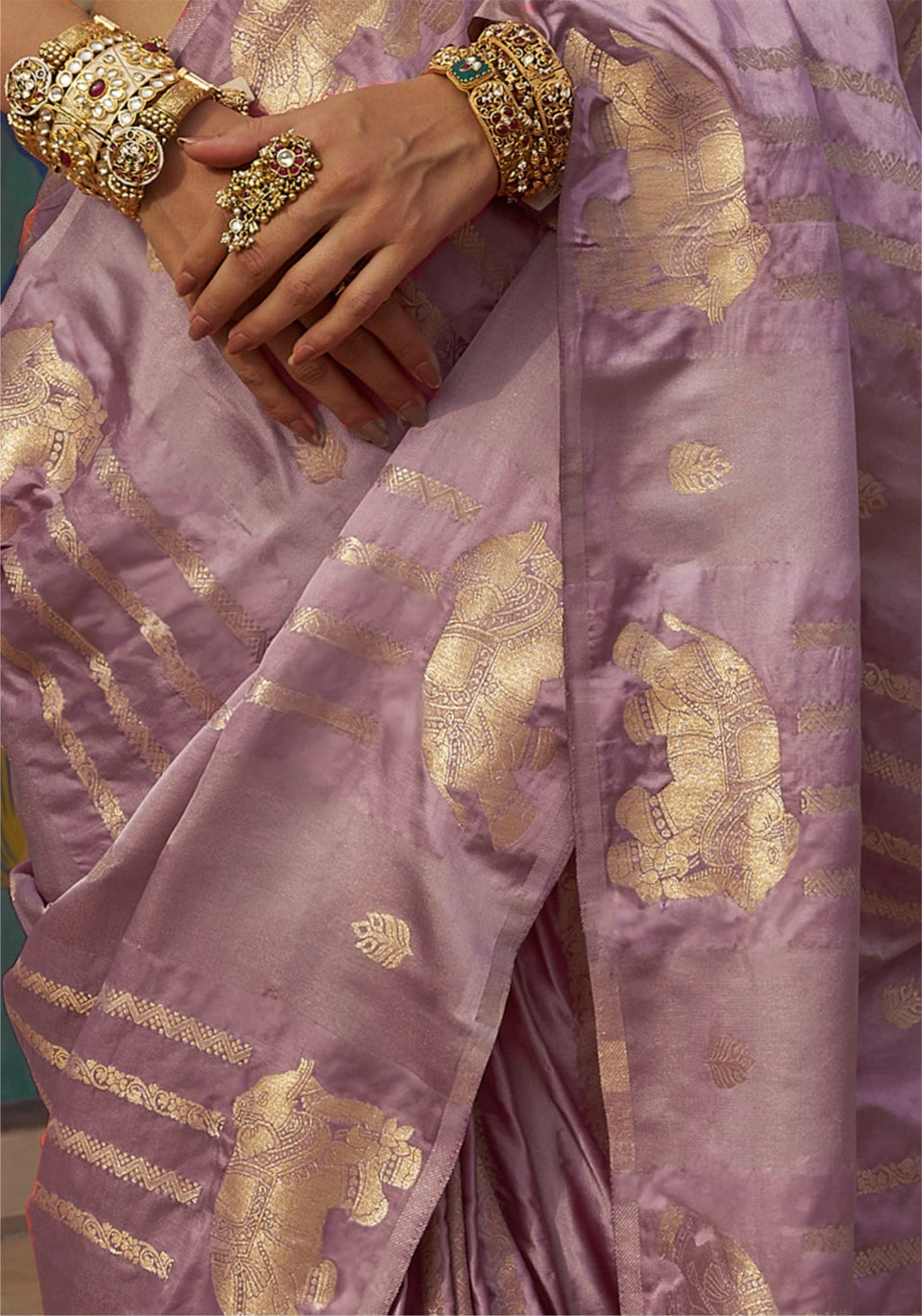 Luxe Satin Silk Jacquard Saree