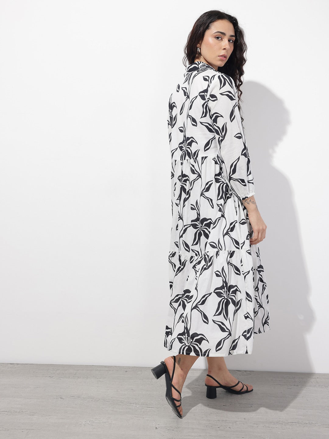 White Shirt Coller Mulmul Lining Cotton Dress