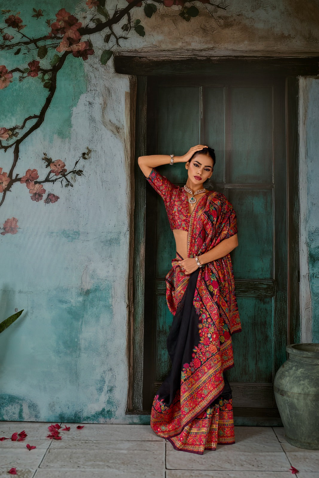 Wrap Yourself in Timeless Luxury: Handwoven Modal Cotton Pashmina Saree