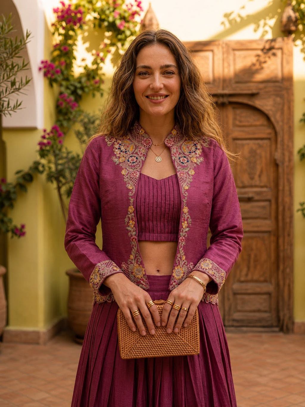 Festive Fusion Opulence: Premium Zazu Silk Embroidered Jacket Lehenga Set with 3-Meter Flair