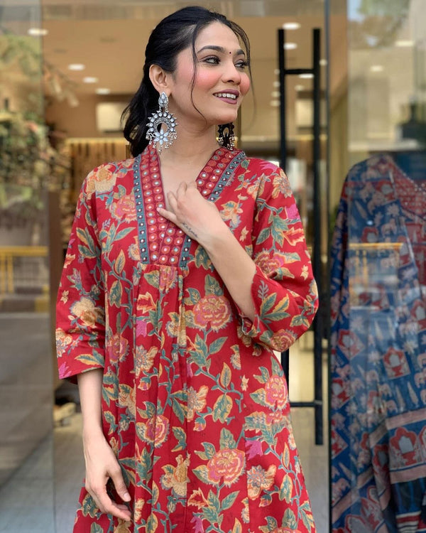 Celebrate in Style: Easy-Breezy Pure Cotton Front-Cut Anarkali Sets!