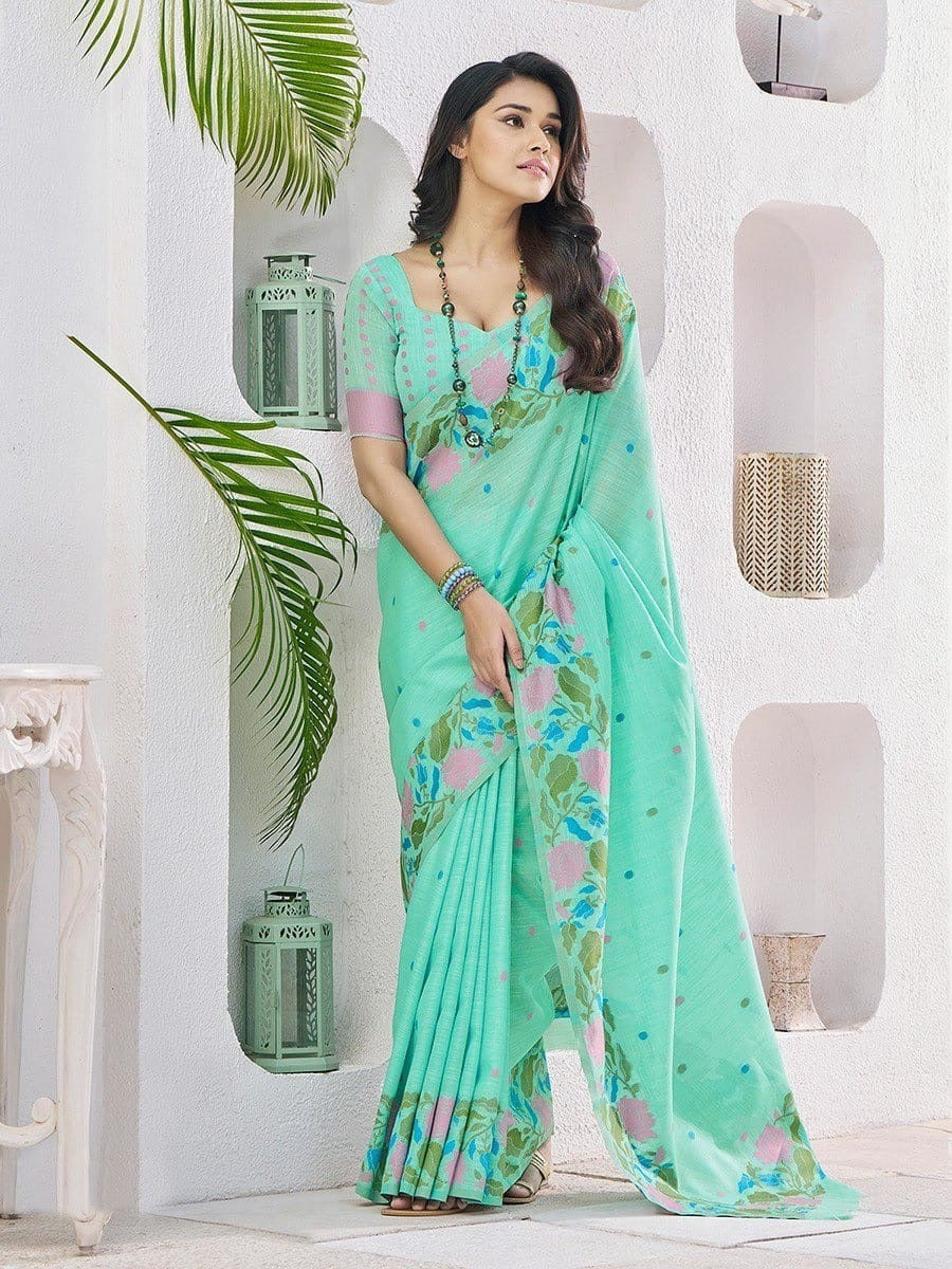 Breathable Opulence: Modern Linen Silk Sarees for Effortless Elegance