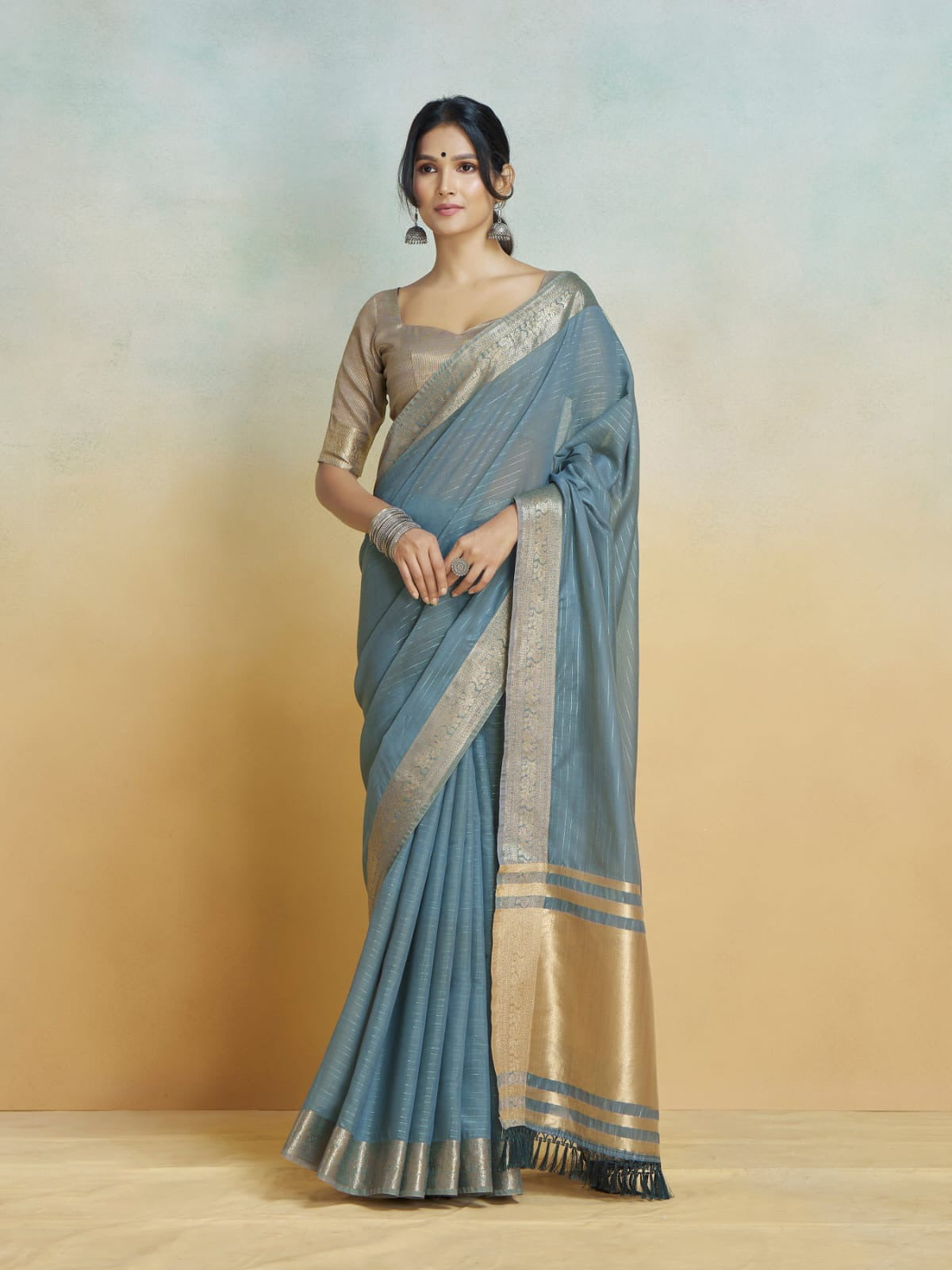 Shine Silk: Premium Handloom Khadi Silk Saree with Digital Prints