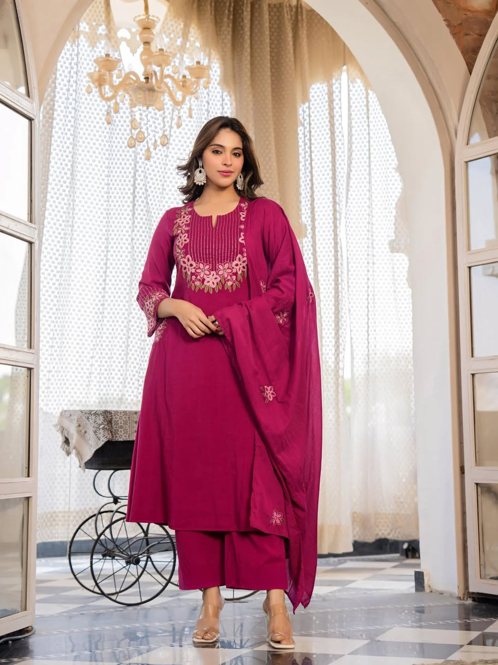 Elevate Your Style: Premium A-Line Kurta Set with Heavy Malmal Dupatta