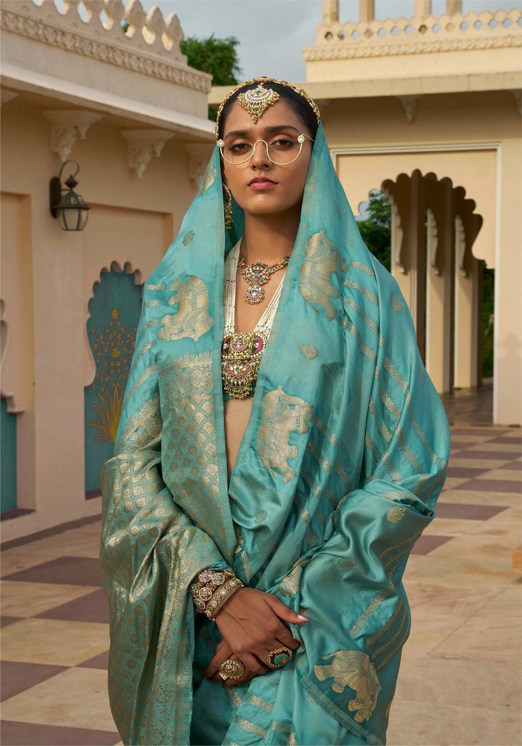 Luxe Satin Silk Jacquard Saree