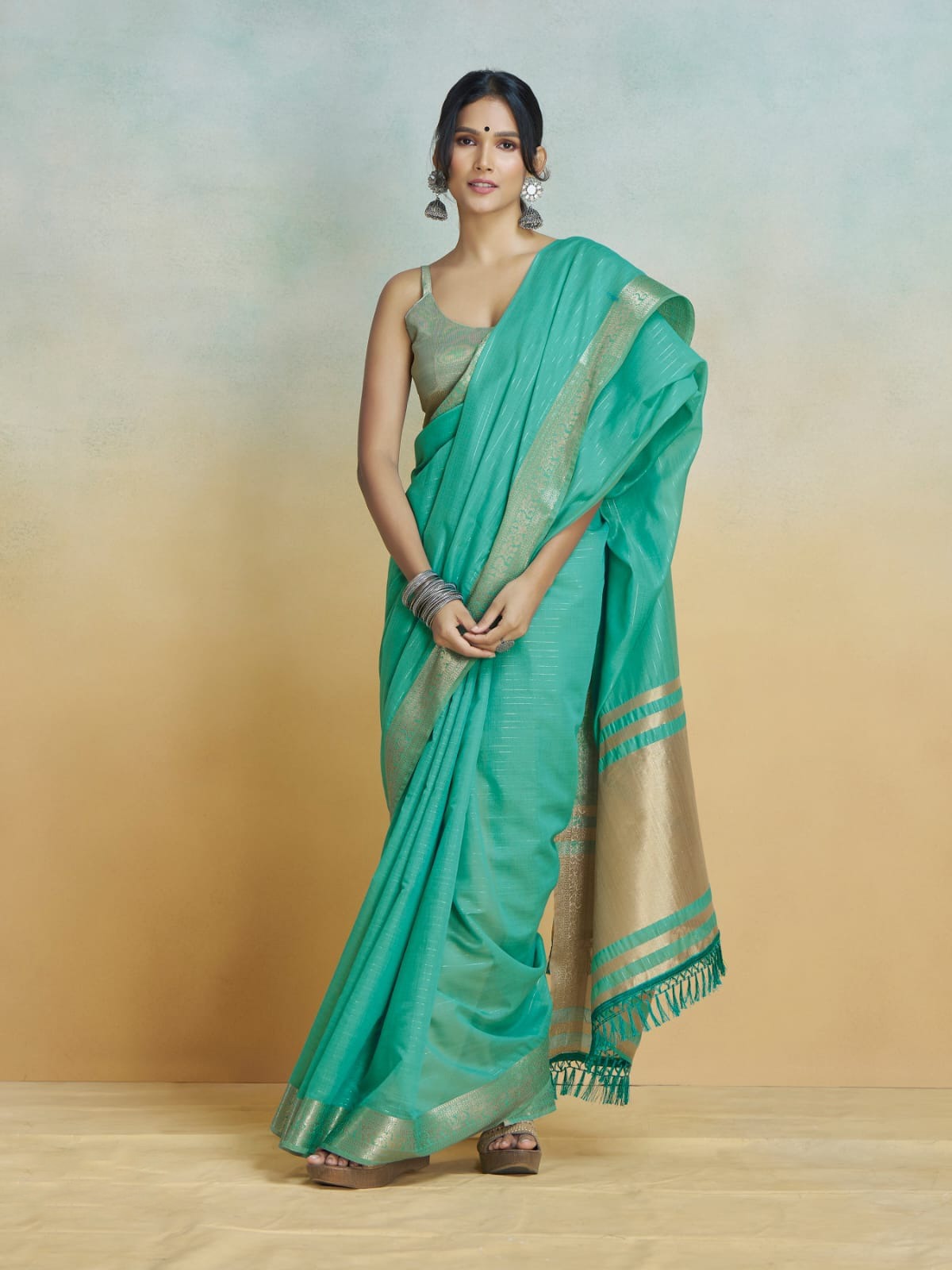Shine Silk: Premium Handloom Khadi Silk Saree with Digital Prints