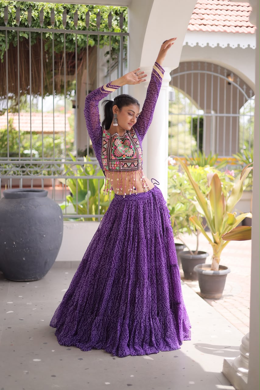 Full-Stitched Kutchi Patchwork Bandhani Lehenga Choli