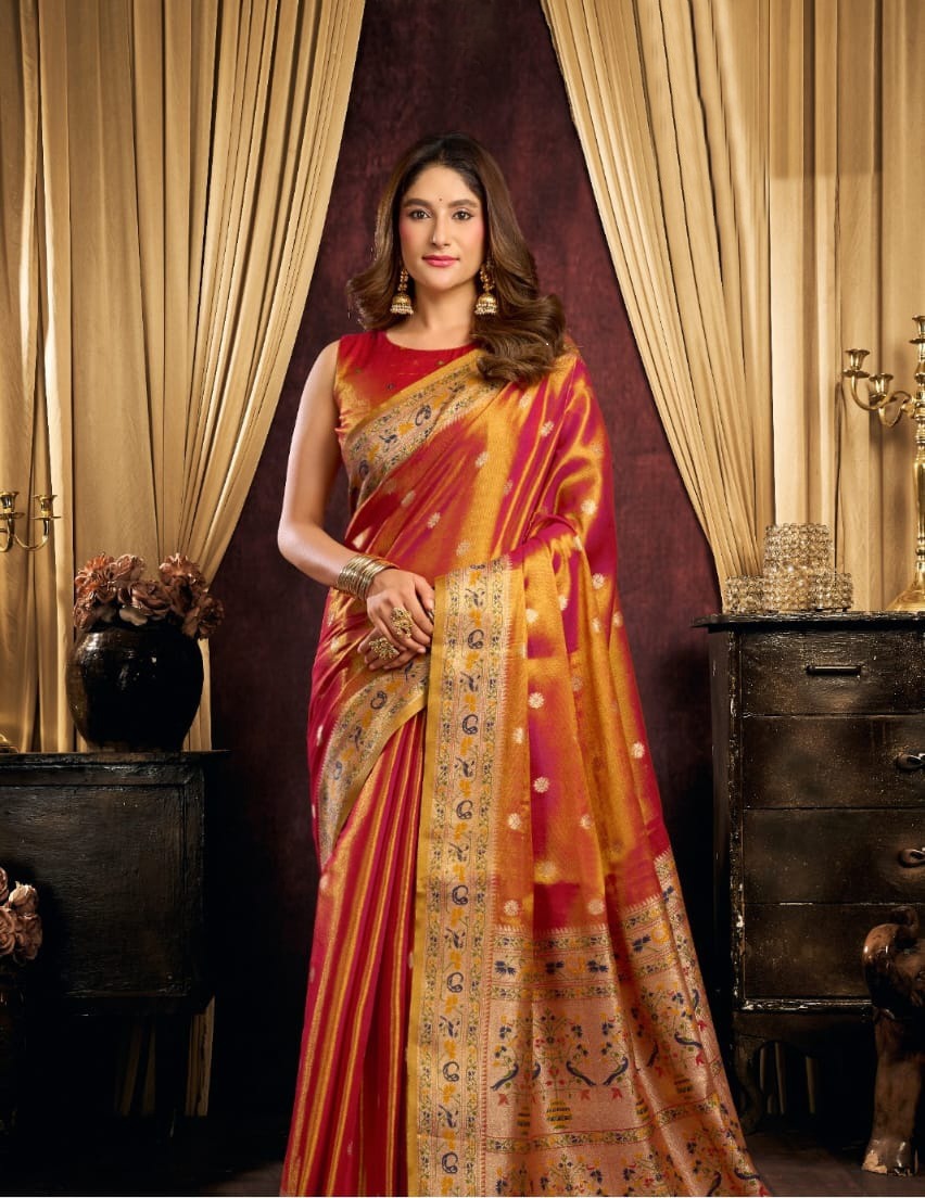 Glimmer in Heritage: Luxury Tissue Silk Sarees for Festive & Party Elegance