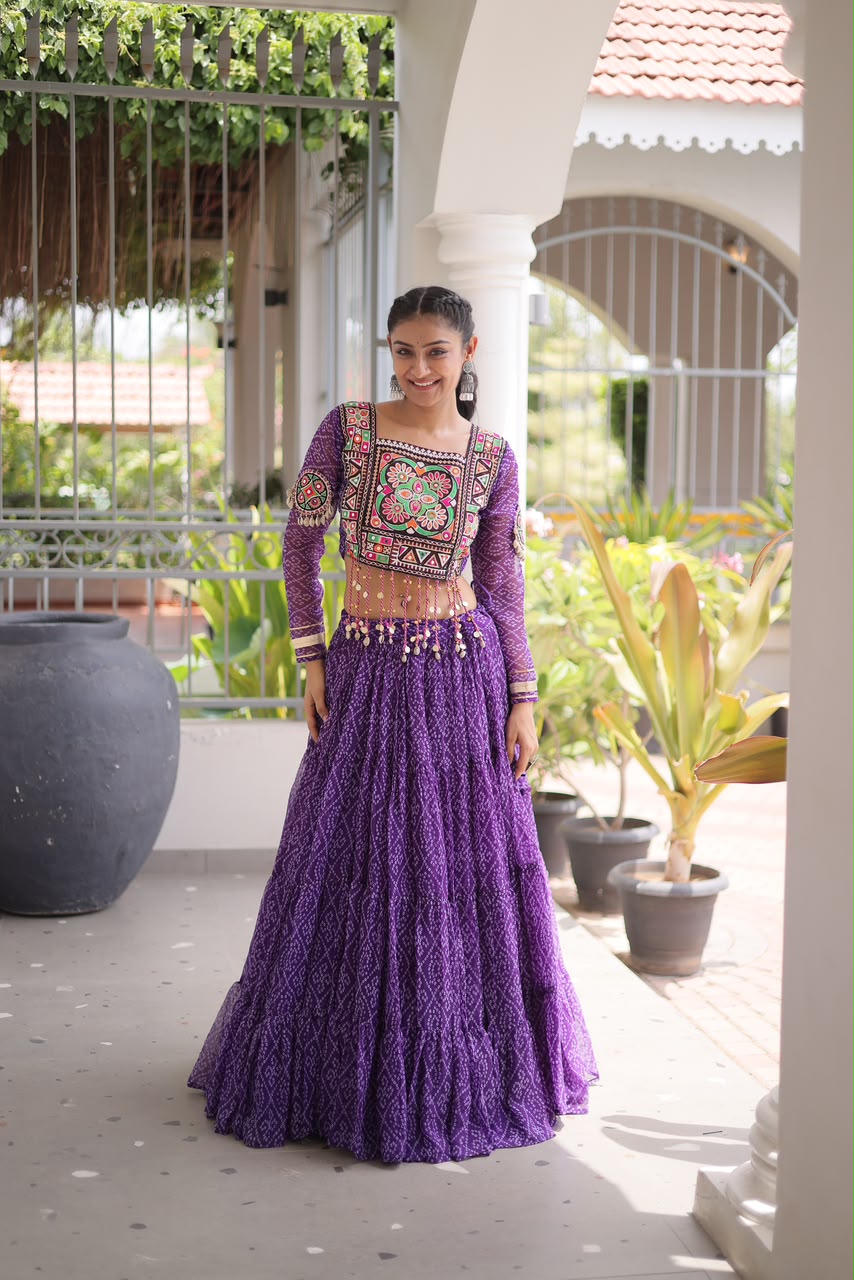 Full-Stitched Kutchi Patchwork Bandhani Lehenga Choli